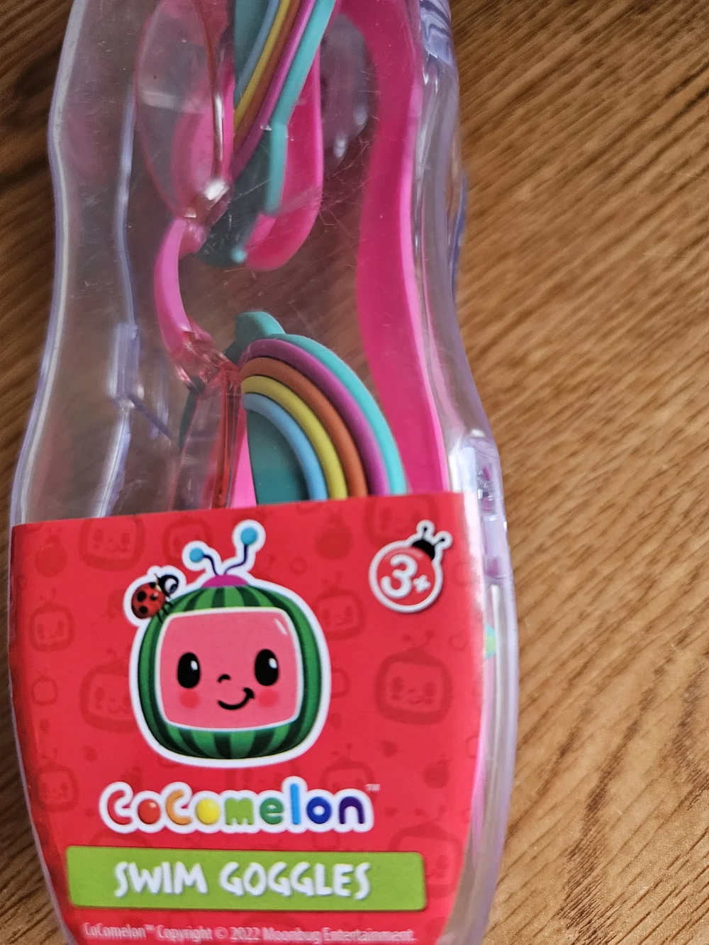 4/$10 Cocomelon Swim Goggles Kids Ages 3+ Pink Rainbow New